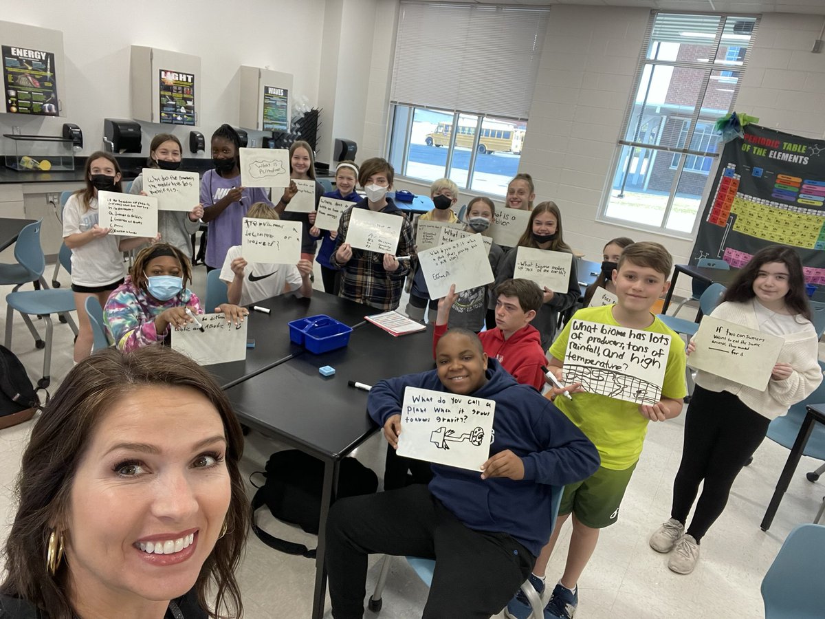 During SMART BLOCK today, 6th grade scientists used their knowledge of Biomes and Ecosystems to develop study questions for their peers in preparation for our Ecology CFA. <a href="/AFMSChargers/">Apex Friendship Middle School</a> <a href="/WCPSSMSScience/">WCPSS Middle School Science</a>