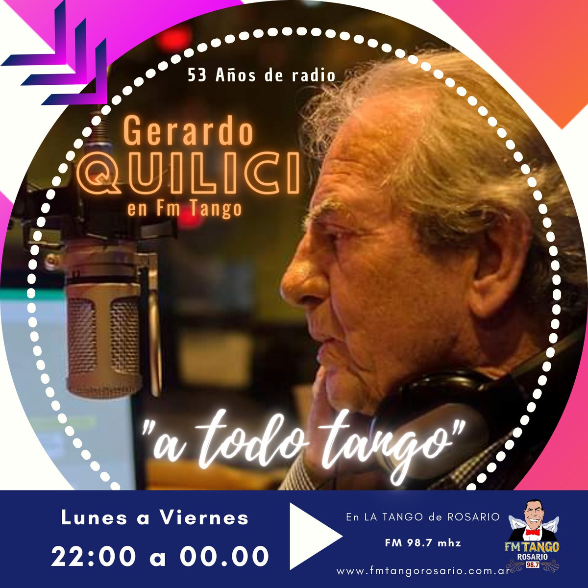 FmTangoRosario's tweet photo. 🤗 Bienvenido a Fm Tango Rosario
Gerardo QUILICI...!
📻 53 Años de radio!
Lunes a Viernes
🕙 22.00 a 🕛 00.00 hs
.
https://t.co/gj75FkrRUB
FM 98.7 mhz https://t.co/D591EM17MZ