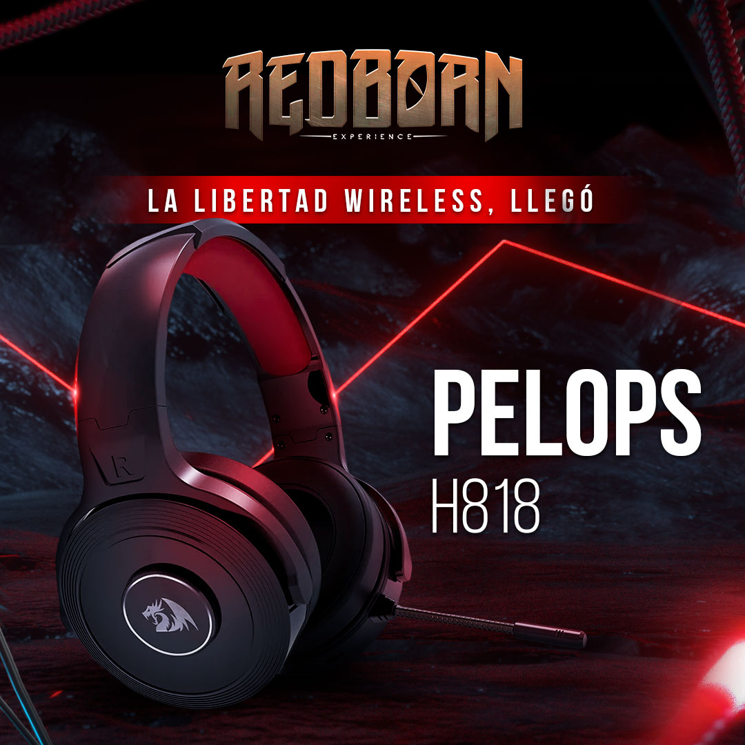 RedragonLA's tweet photo. Con conectividad dual mode inalámbrica y cableada, sonido 7.1 virtual, copas envolventes, controles integrados y compatibilidad multiplataforma, los Pelops H818 llegan para sentar un precedente: esta es la nueva manera de jugar 🙌🎧 #Redborn https://t.co/OoM5RLl7yK