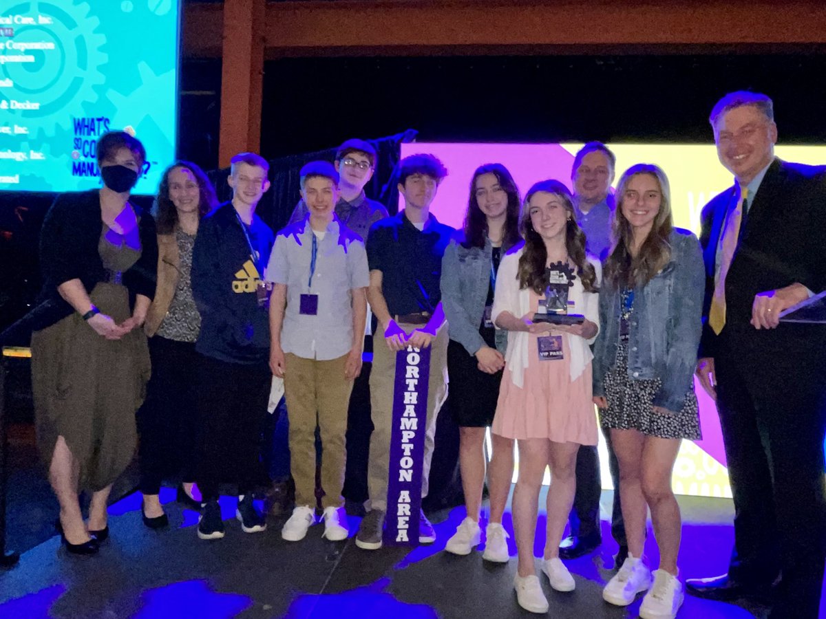 NASDschoolsSupt's tweet photo. Congratulations to the NAMS Team and Advisors Mr. Bendekovits and Mrs. Miller for winning the Outstanding Cool Award at tonight’s What’s So Cool About Manufacturing Contest. It’s good to be a Konkrete Kid! https://t.co/0IXBEiGzWs