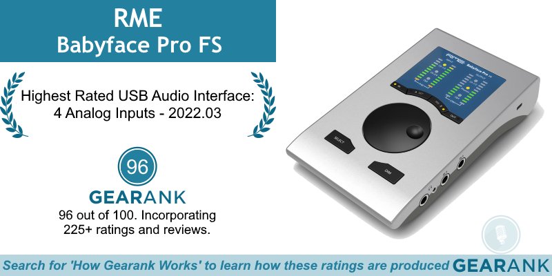 GearankMI's tweet photo. The RME Babyface Pro FS is the Highest Rated USB Audio Interface: 4 Analog Inputs
https://t.co/lj4RogPaKE

@RME_Americas @RME_News #RME #BabyfaceProFS #RMEBabyfaceProFS #USBAudioInterface #AudioInterface #AudioInterfaces #RecordingGear https://t.co/rbvH09ilrD