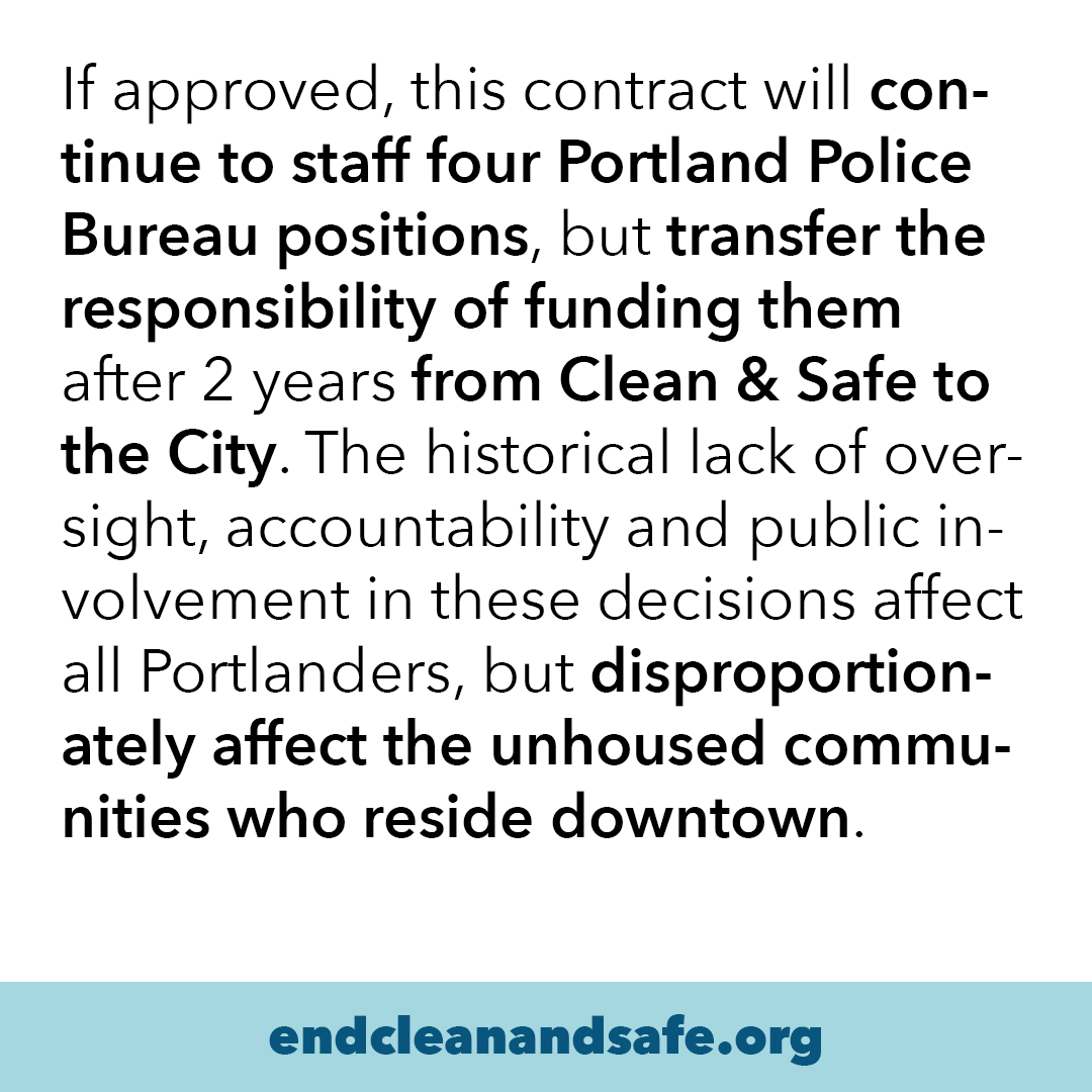 StopSweepsPDX's tweet photo. Due to pressure from community members, the City of Portland has officially postponed the vote to renew the contract between Clean &amp; Safe and Portland Police Bureau

There will be another public listening session on this Thursday. Learn more: https://t.co/uW2nmJrSSg https://t.co/7TT8lScro5