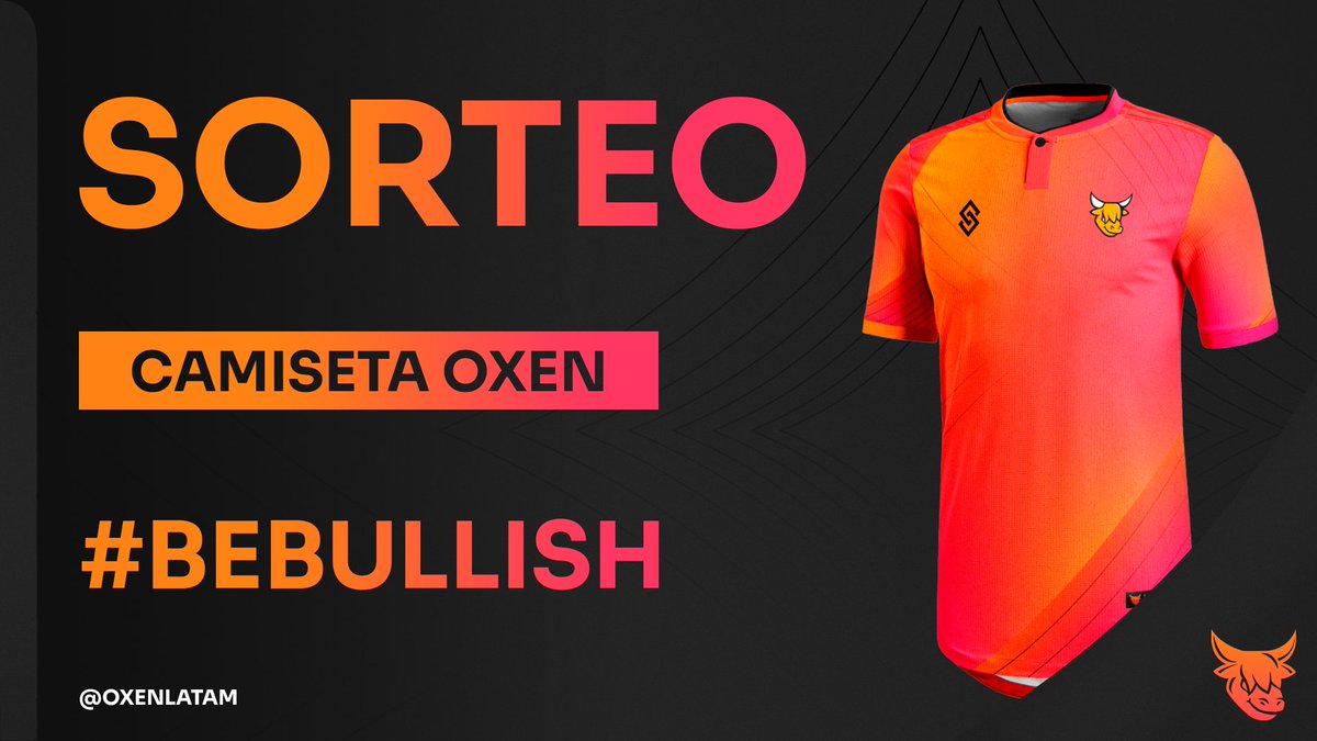 SORTEO 👊🏻

En el día de nuestra presentación, ganate la camiseta de Oxen 😍

Requisitos:

- Dar like y RT
- Seguir a <a href="/oxenlatam/">OXEN</a>
- Etiquetar a un amigo

Tenés tiempo hasta el 10 de abril.

#BeBullish🐂