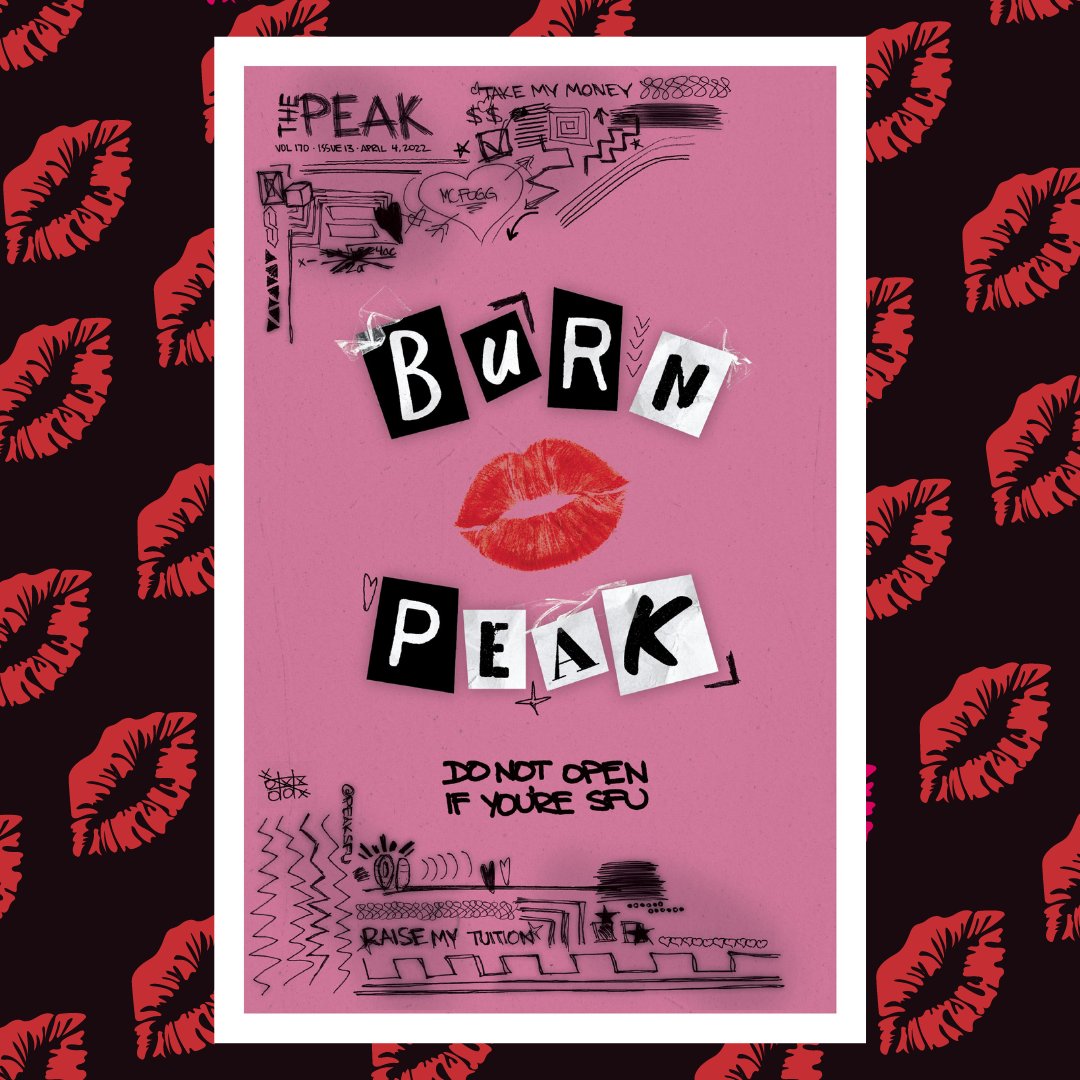PeakSFU's tweet photo. So you want to know SFU's juiciest gossip, huh? Hold on to your plaid skirts for the fetchest issue of all time. Read it here: https://t.co/UaLc5wJB5N (if you dare).
Warning: might be too hot too handle 💋💋
#burnbook #spoof #lastissue #sfu #gossip #juicy #thepeak #peaksfu https://t.co/tCEkUwefFH