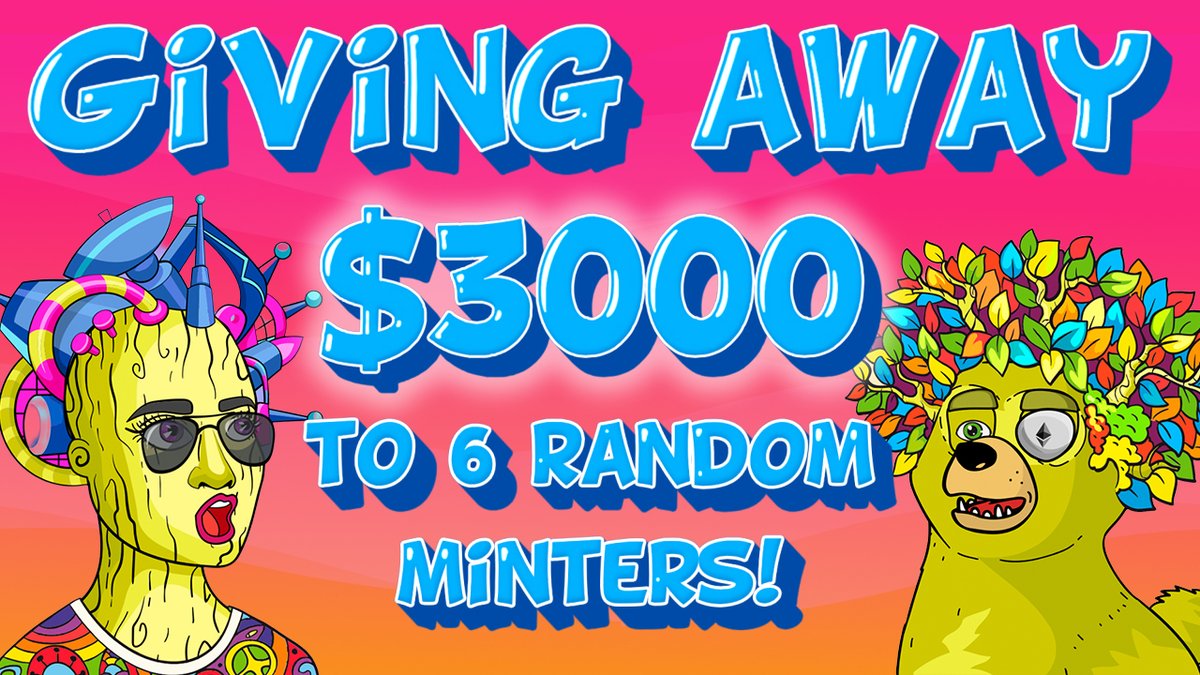 ❤️Reminder to everyone joining the #TWFArmy - We are running 2 #Giveaways:
- $3000 to 6 people minting
- Invite 3 friends to mint &amp; win 1 free TWF #NFT

✨Minting Live: twfnft.io
✅Price: 0.069 ETH
discord.gg/twfnft

#MintDay #MintOfTheDay #NFTdrop #NFTartist