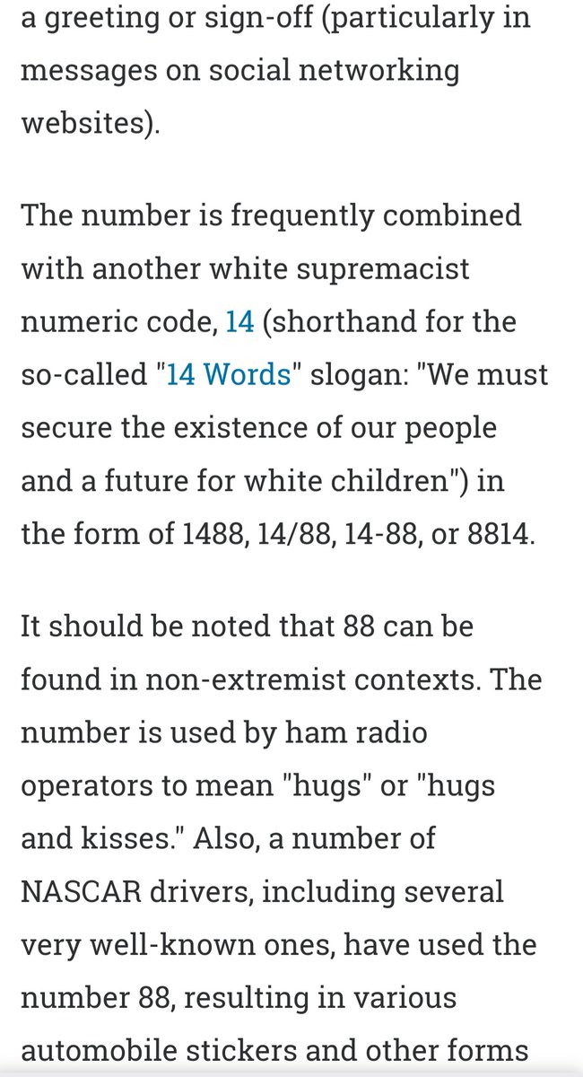 BassChick1676's tweet photo. @MackLamoureux 88 is a white supremacists thing for those that don't know.
They are all crappy people.
#WhiteSupremacists #idiots
#kicktothecurb https://t.co/pCZ3DIBzwL