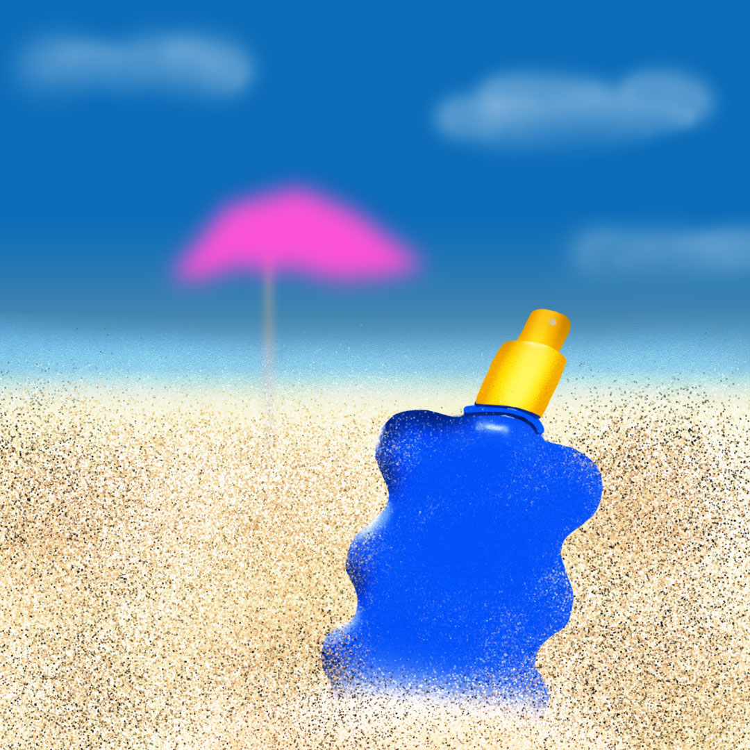 Day 52 of #the100dayproject2022. I asked @SaraGlancy1 to suggest a drawing: she said 'sunscreen bottle'. Wow, that was way harder than expected. Bottles are funky! It was fun making the sand! Tnx Sara! 🌊#digitalillustration #sunscreen #sunblock #sunscreenlotion #beach #sand