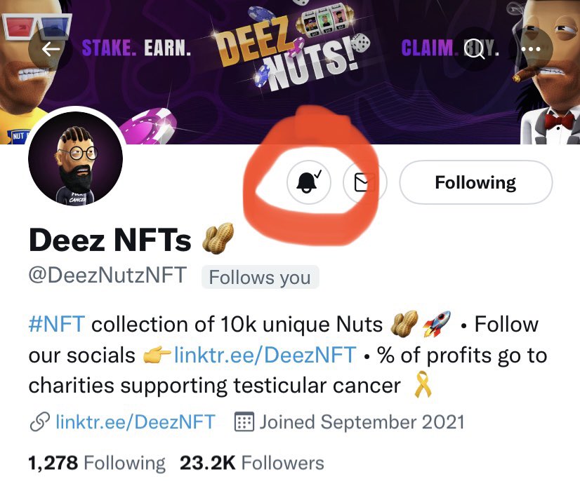DeezNutzNFT's tweet photo. Turn Deez Notifications On🔔✔️ https://t.co/w5xbKrDOCR