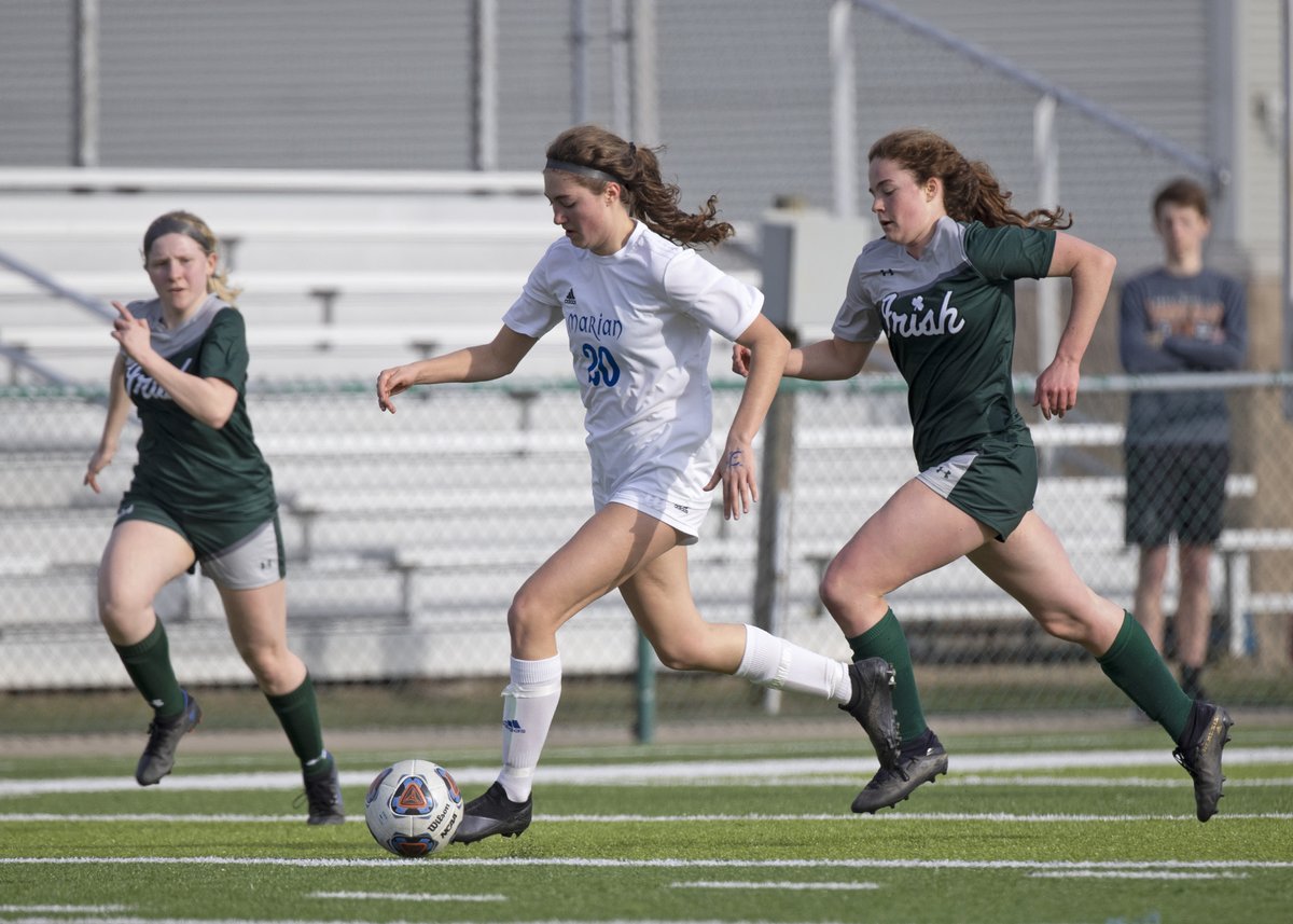 Marian 3-0 Winners over Gabriel Richard and Abby Lucchesi scores during the first half of the game.