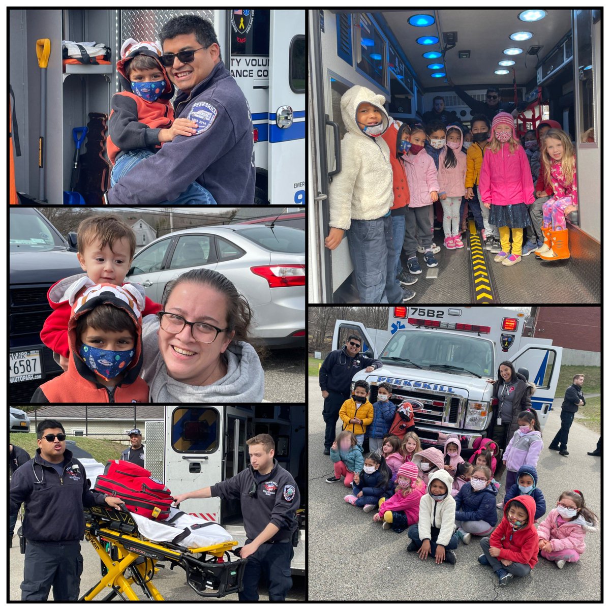 MrsPagan's tweet photo. Grateful to have families and amazing Community Helpers that help bring our  Unit to life! Thank you to the Villon Family and the Peekskill Volunteer Ambulance Corp and EMTs for visiting Uriah Hill today! We appreciate you! ♥️ #Peekskillpride #CommunityHelpersUnit @VargasDir https://t.co/mFv4Xk2UeW