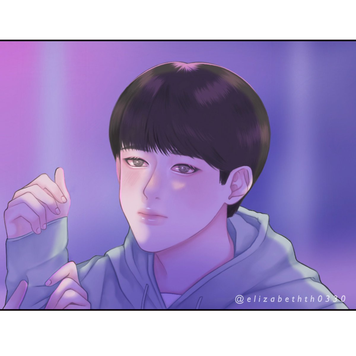 elizabethth0330's tweet image. -

就一直很想著墨這一幕，想說簡單畫就好，結果還是磨了好一陣子。

然後特寫一下燦、
想把他嘟嘴唇的感覺畫出來😵‍💫

#SemanticError #SemanticErrorep7 
#시맨틱에러