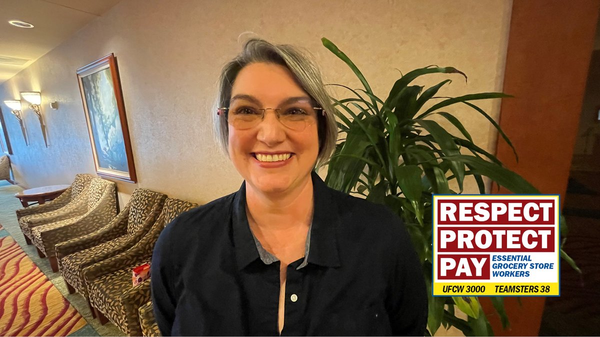 UFCW_3000's tweet photo. As we negotiate the 2022 Grocery Store Workers contract with the employers, let’s get to know your fellow grocery store workers who are part of our member-led bargaining team!
Maggie Breshears has worked at Greenwood Fred Meyer since 2013. #ForeverEssential #GroceryWorkers #UFCW https://t.co/md5o5i2Xd1