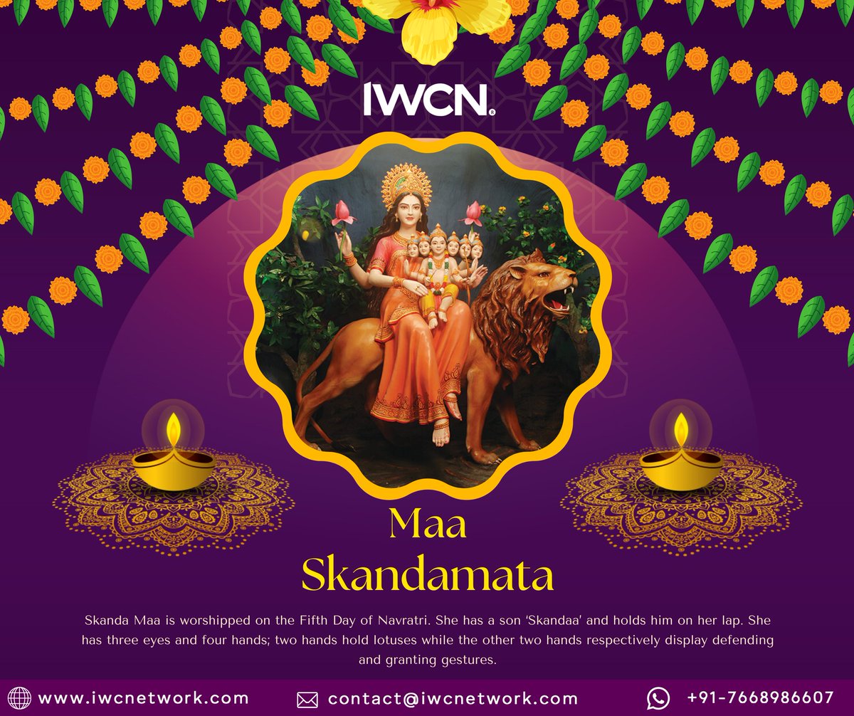 iwcnechno's tweet photo. Navratri marks the onset of the Autumn season. So let us celebrate Divine mother representing "Prakriti" (nature) and welcome new beginnings in your lives.

Happy Navratri to you!
.
.
#iwcn #iwcnetwork
.
.
#navratri #maaskanda #maadurga #navratrifestival #jaimatadi #navratri2022 https://t.co/n5fTRzwXtz