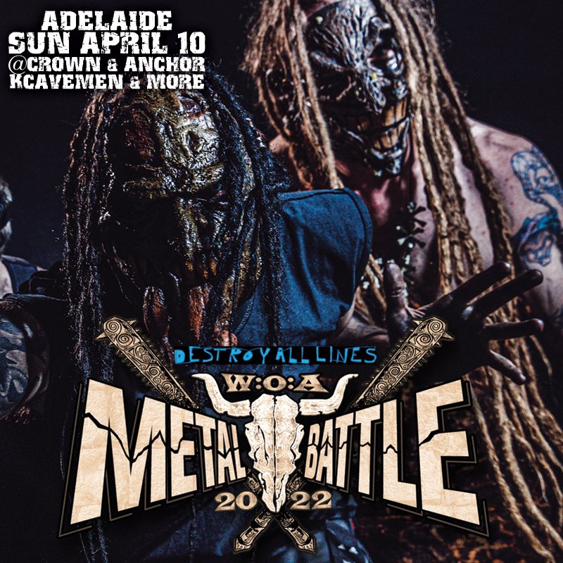 THIS WEEKEND Kcavemen will be headlining the Adelaide Wacken Metal Battle at the Crown and Anchor ! 
🔥🤘🥶🤘🔥