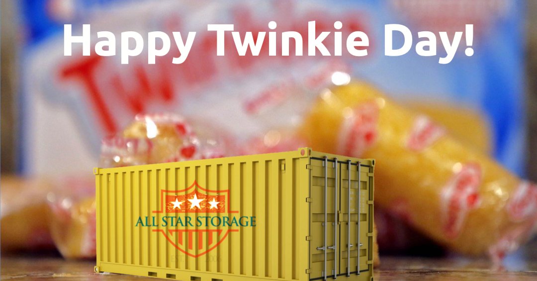 AllStar_Storage's tweet photo. It's National Twinkie Day and we're excited! 🎉. Come on down to celebrate, where buying a container is a 'Piece of Cake' 🍰
#allstarstorage
#shippingcontainers
#storage
#modifiedcontainer
#twinkies https://t.co/BiRQmGjweL