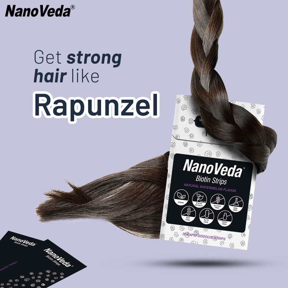 Regardless of your hectic schedule or poor hair health, achieve strong hair with our Biotin Strips.

#NanoVeda #KillThePill #BiotinStrips