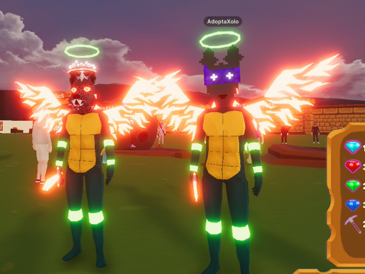 BlazinMazon's tweet photo. True beats of nature! A Blazin Ember Chupacabra Ninja Xolo!! We're ontop of the WORLD!! Thanks @AdoptaXolo this is crazy!!! #Decentraland #NFTs #Wearables #Xolo #XoloPack #BlazeSquad https://t.co/W9EXJxbaqz