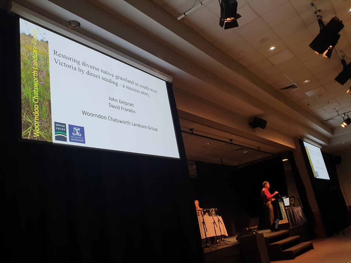 SeedingVictoria's tweet photo. #AAPC13 @ANPlantC John Delpratt and the success around restoring Plains Grasslands via direct seeding with Landcare around Woorndoo https://t.co/xSYxlQuWqf