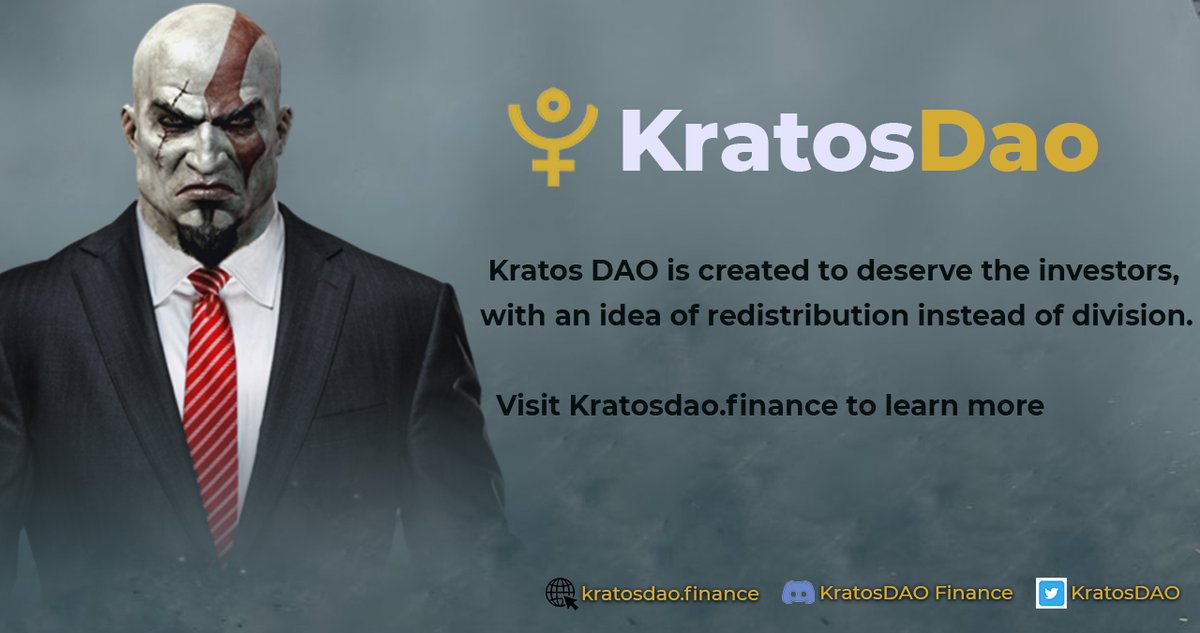 💥 Kratos DAO is created to deserve the investors, with an idea of redistribution instead of division.  Visit Kratosdao.finance to learn more🔥
#KratosDAO #DAO #optimism