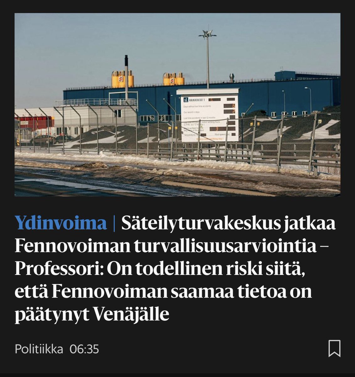 Ei se ole riski, jos todennäköisyys on 100% #fennovoima #turpo