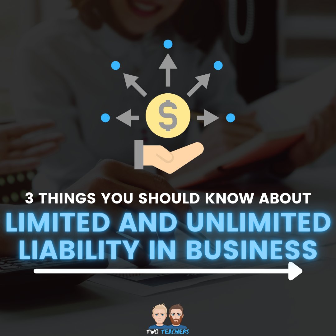 TwoTeachersBiz's tweet photo. 3 things you should know about limited &amp; unlimited liability🧐

This week's focus has been on the impact of liability in business, so here's our inforgraphic which summarises the key points👇

You can watch the full explainer video on the following link: https://t.co/CLA2FaDGAf https://t.co/t2rlQR3YLq