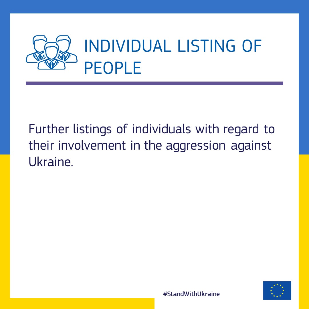 Trade_EU's tweet photo. Finally, we are also proposing further listings of individuals.

We are also working on additional sanctions, including on oil imports, and reflecting on some of the ideas of EU countries, like taxes or specific payment channels such as an escrow account. https://t.co/CEKqD6IdSf