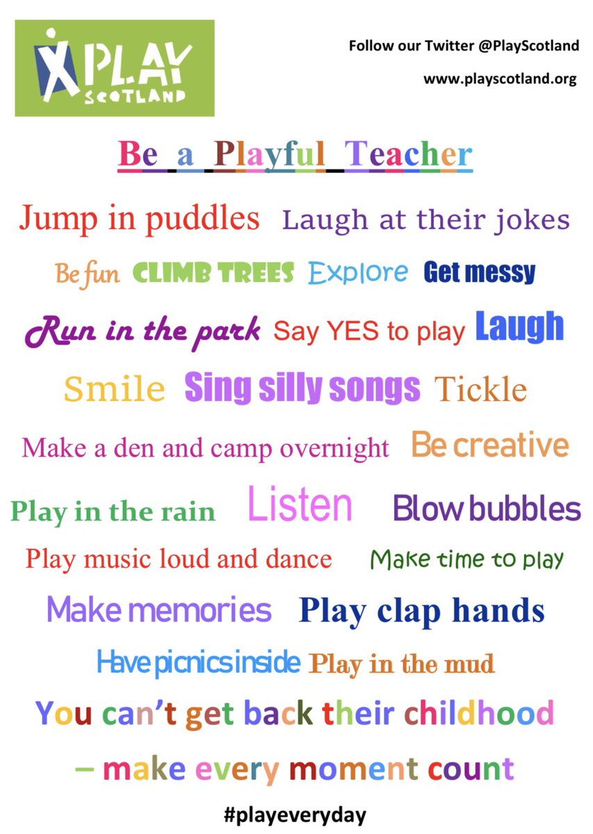 Mrs_McBainEY's tweet photo. “You can’t get back their childhood- make every moment count.” ❤️

Let’s all be playful teachers and practitioners 🌈

Happy Wednesday 🌼 @PlayScotland 

#playeverday https://t.co/PirJdlgJPc