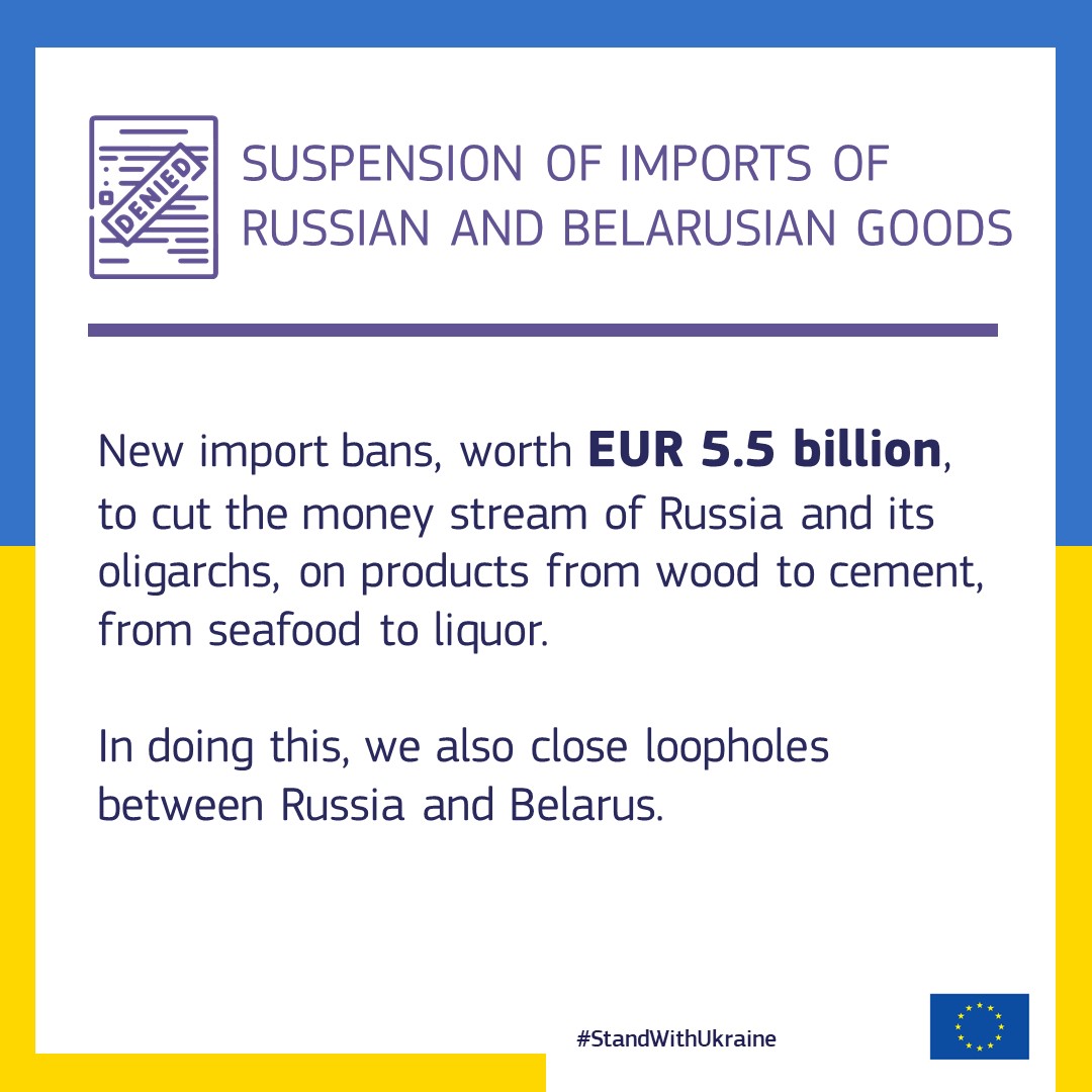 Trade_EU's tweet photo. Specific new import bans, worth €5.5 billion euros. https://t.co/bRvbsp6mB0
