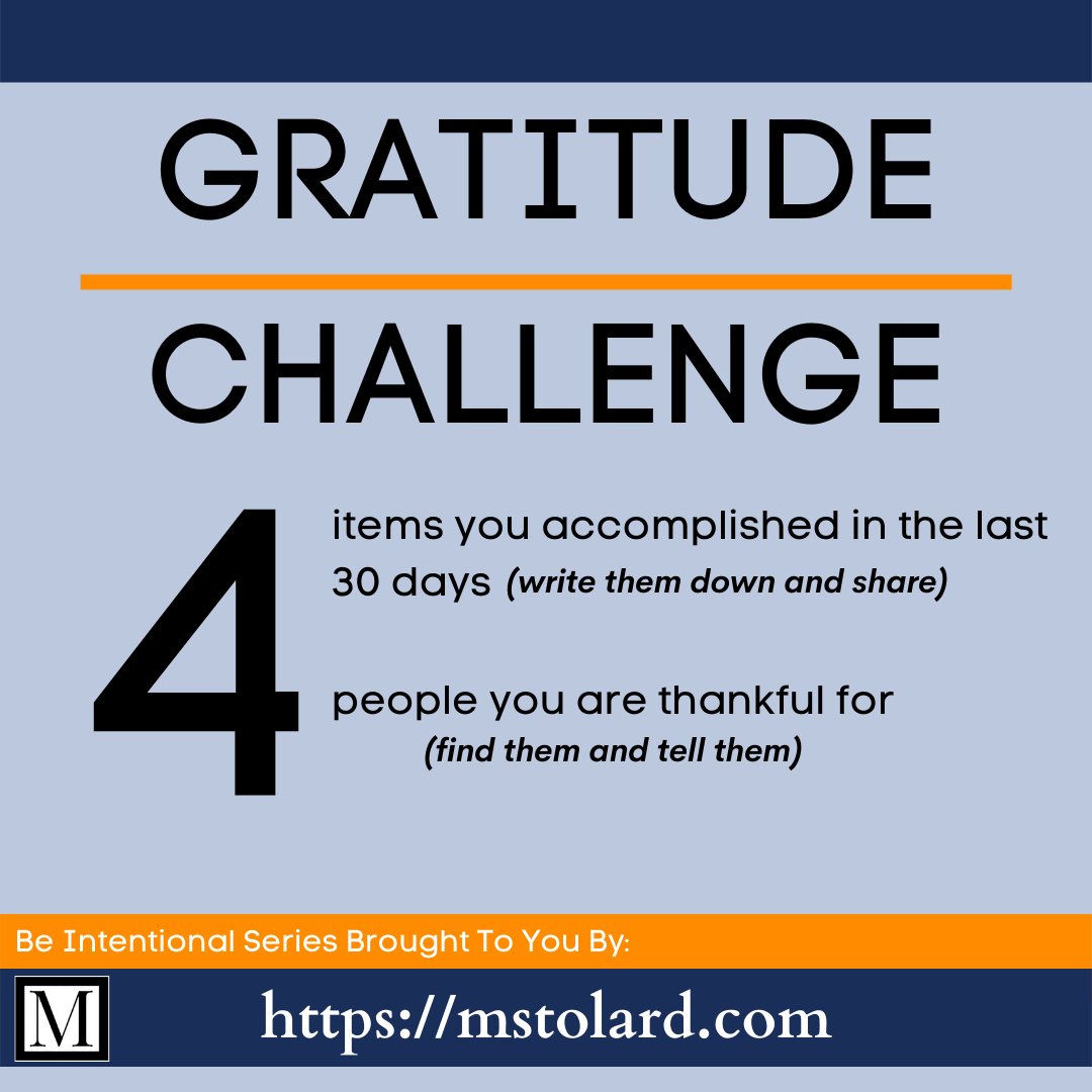 mstolard's tweet photo. Gratitude Challenge.
#thankful #gratitude #gratitudechallenge #brandpositioning #brandstrategy #organizationalclarity https://t.co/hQC5h2lZUK