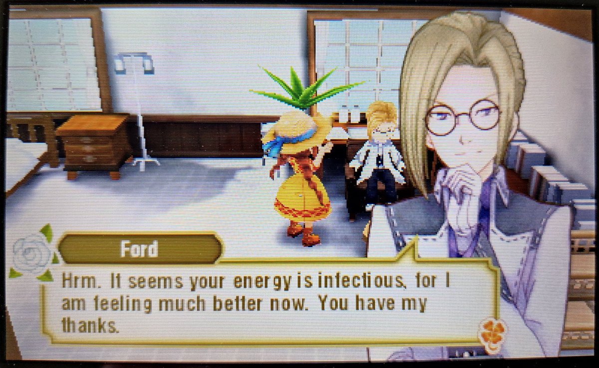 Food4Dogs's tweet photo. #SoSToT #3DS
4.2
I'm only 4 hours into the game .. and while it *may* seem slow paced, actually a lot has happened when I look back at how it began. I already have livestock, and I'm even getting better at charming the recalcitrant town doctor with gifts of medicinal herbs! https://t.co/qH4Ow3zEbr