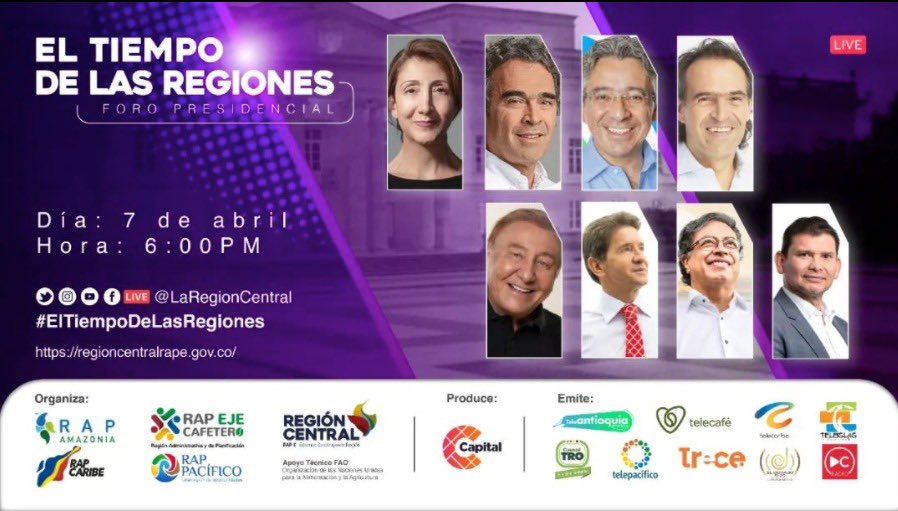 RapEjeCafetero's tweet photo. FORO PRESIDENCIAL, El Tiempo de las Regiones @LaRegionCentral @RapEjeCafetero @RapPacifico @regioncaribe7 @RapAmazonia https://t.co/r7pxjP23D3