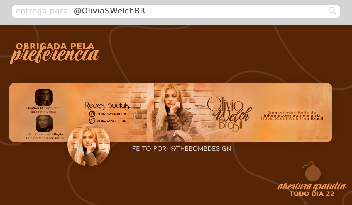 ✨ Entrega para: <a href="/OliviaSWelchBR/">Olivia Welch Brasil | Fã-clube</a> / Layout para Youtube