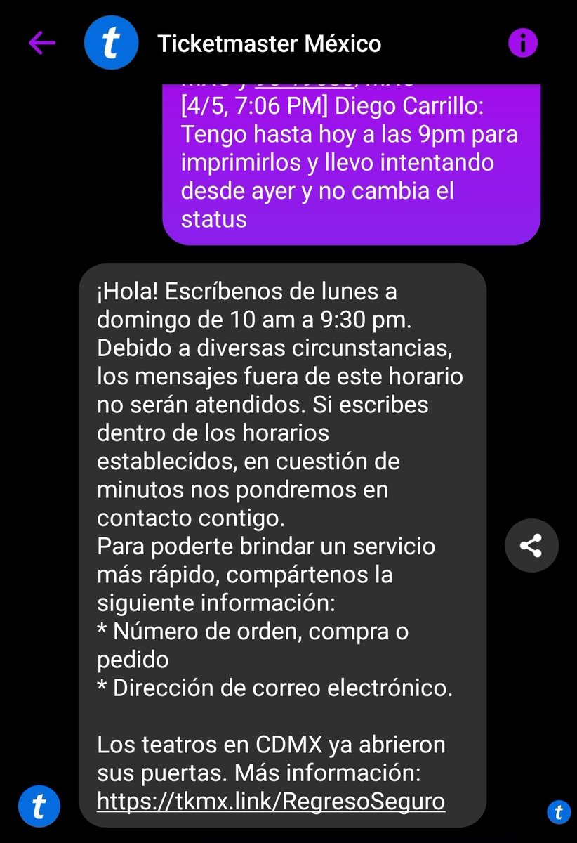 Diegocarrillorr's tweet photo. Cuántos minutos tienen que ser? Ya van mas de 2000 minutos. @Ticketmaster_Me @ServicioTM https://t.co/8s2IwG0vBq