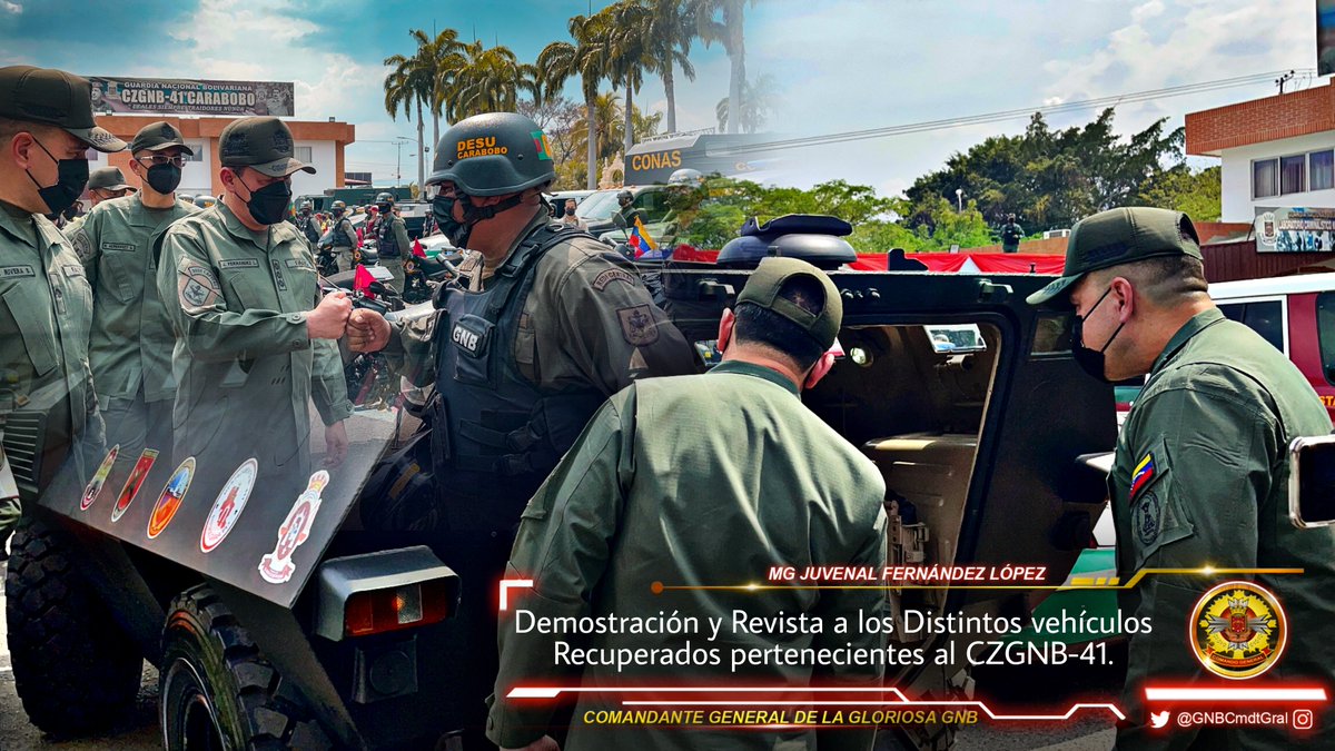 MGJuvenalFL's tweet photo. #Hoy con gran honor carrubio, visité las instalaciones del Comando de Zona @GNB41_CARABOBO, con el propósito de optimizar el nivel Apresto  Operacional de nuestros centinelas #GNB y garantizar el bienestar del personal militar y no militar adscritos a esta digna Unidad. https://t.co/anWhQvWORx