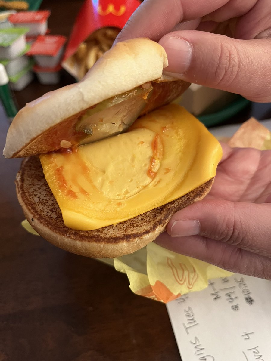 CA93012's tweet photo. @McDonalds thanks for the no meat in my cheeseburger. https://t.co/CL6an4KQxH