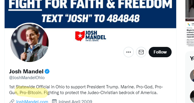 TrueBlueLiberal's tweet photo. @Backstorymom1 @HuffPostPol Here's one more reason to #DumpBitcoin now. If Josh Mandel is pushing it, you know it's a scam.
#CryptocurrencyIsAPonziScheme https://t.co/2kocoVashR