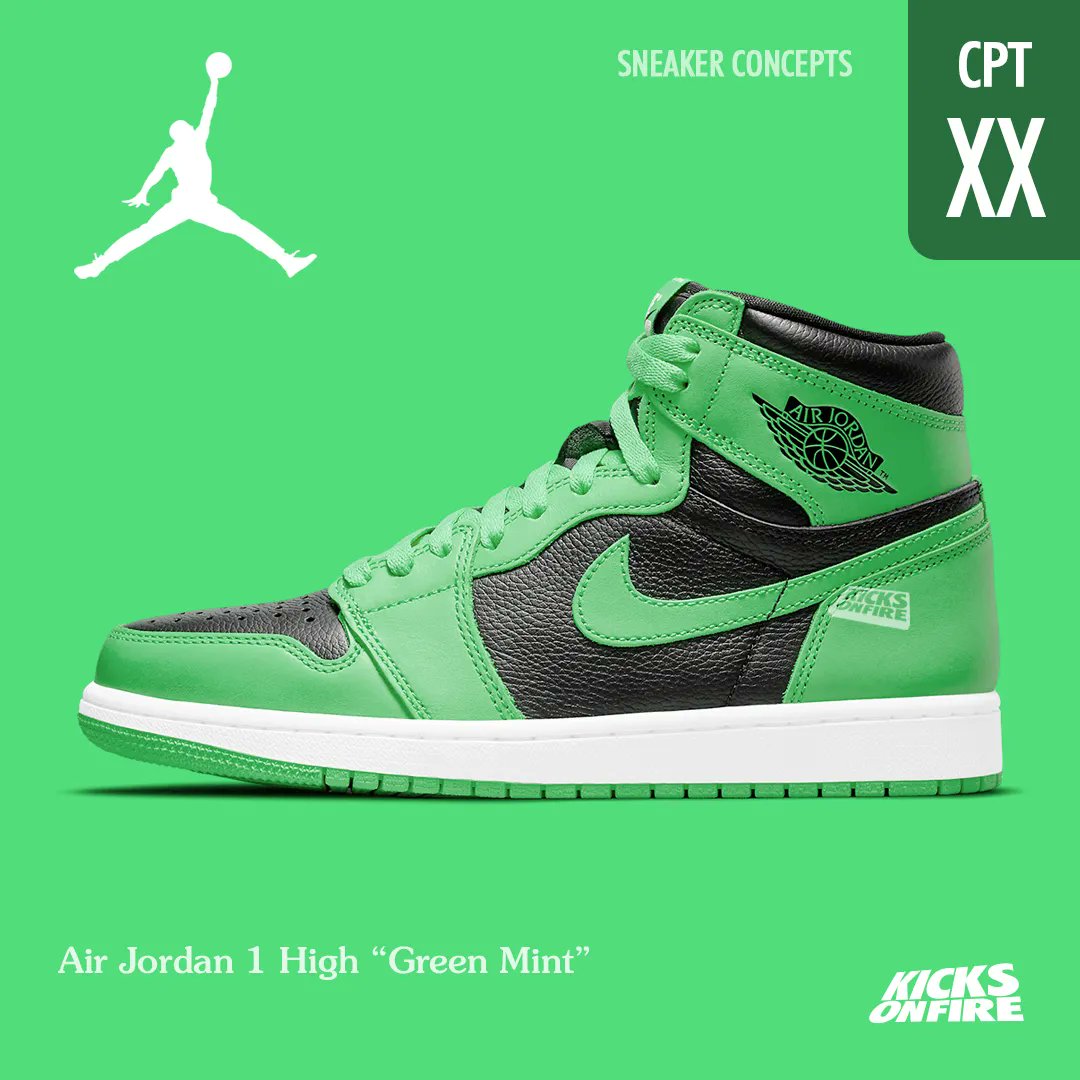 KicksOnFire on X: SNEAKER CONCEPTS: Air Jordan 1 High Light Green 💚   / X