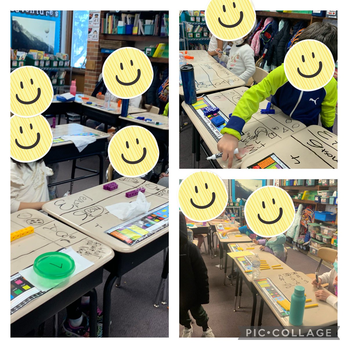 AliMoSass's tweet photo. Getting out manipulatives can sure be a pain, but boy does it have big pay offs. #richdiscussions #discourse #cramodel #mathchat #firstgrade #allgrades https://t.co/8eMk5r01Vv