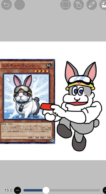 遊戯王の寿司デッキで寿司を握るレスキューラビット描きました🍣
#マスターデュエル #遊戯王 