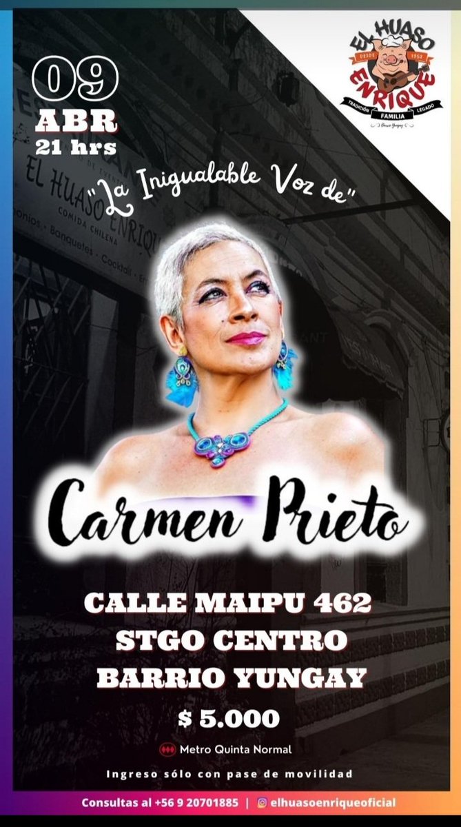 cprieto65's tweet photo. Sábado 9 de Abril
Huaso Enrique   
21 hrs.
Maipú 462 B Yungay. https://t.co/2Yy2aHDU91