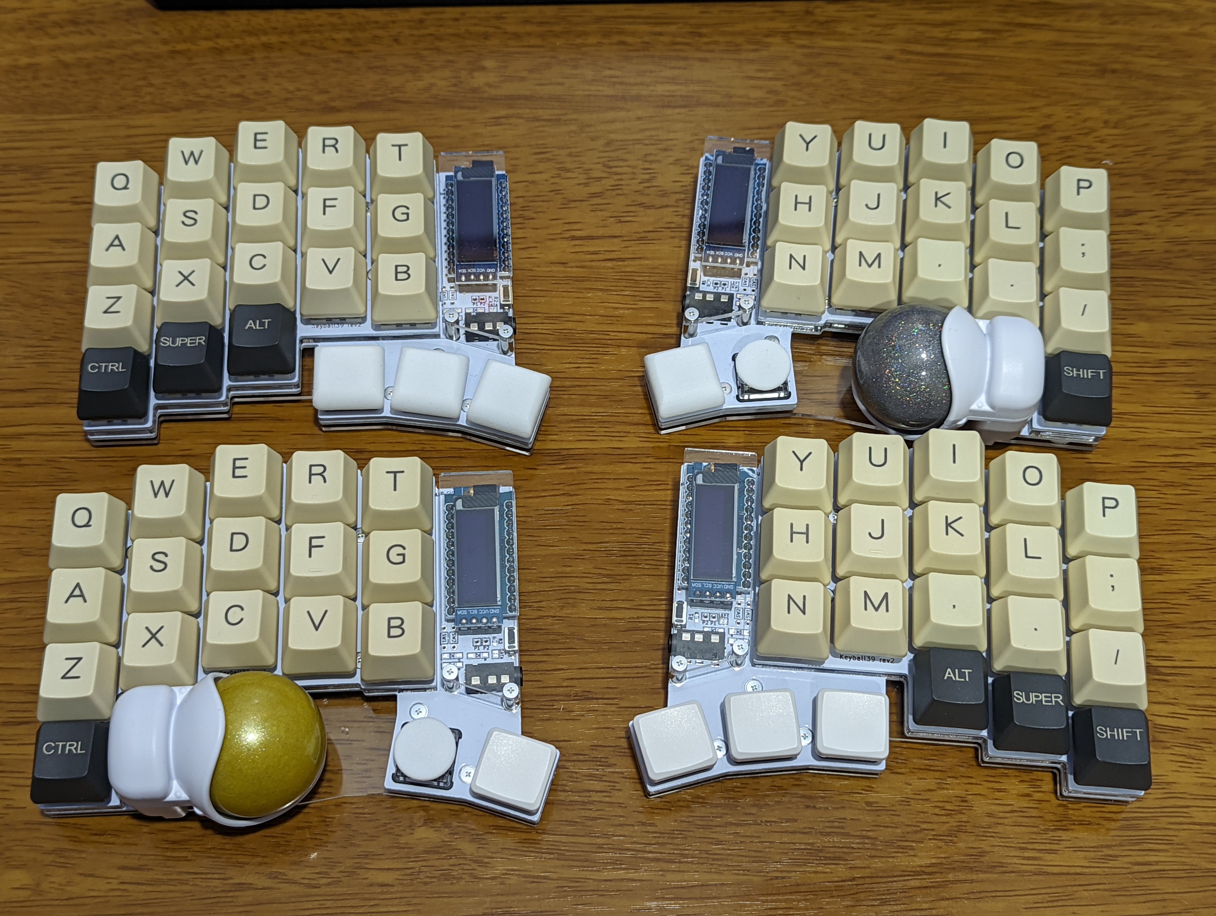 サイズ交換ＯＫ】 keyball39 組立済 完動品 トランスルーセント 静音