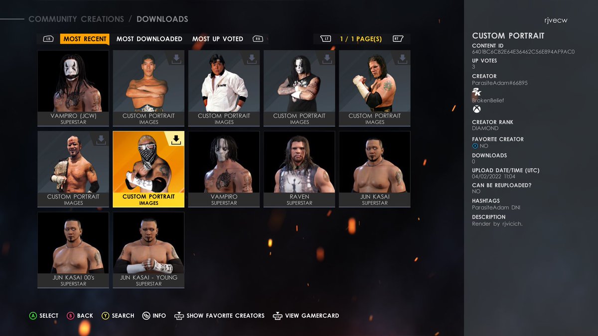 rjvicich's tweet photo. #WWE2K22  #denieroinc Renders by @rjvicich Available Now!  @bobbydeniero @theEvolutionIV @inkedcraig @MPunk79 @GazzanoMassimo @inkedcraig @ParasiteAdam666 @WWEgames @TheSDHotel @Smacktalks @OfficialCAWsWS @KingEmpire345 @tw376004 @WhatsTheStatus caws in pic @ParasiteAdam666 https://t.co/NF0xk5iboe