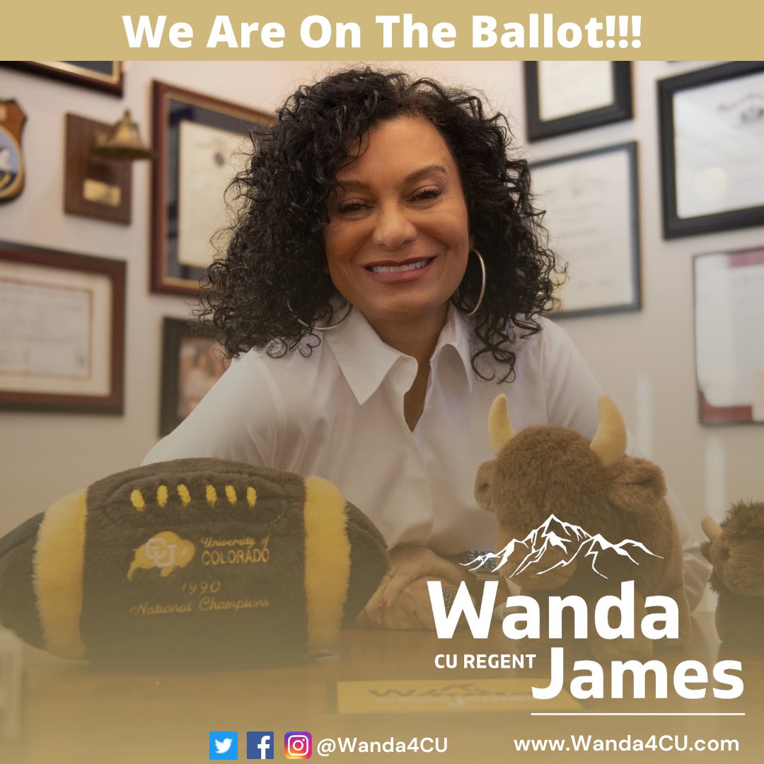 Hey Denver and CD1, WE ARE ON THE BALLOT!

Wanda4CU.com

#Blackwomen #electwomen #votingMatters #Elections2022