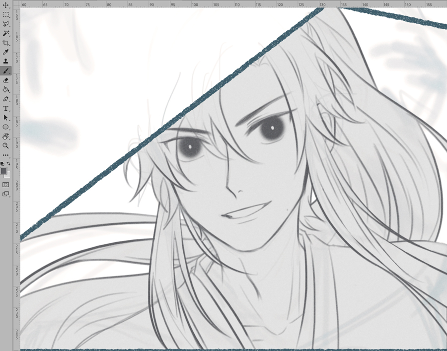 wei ying lineart in the beginning of hte comic when im still fully awake
vs wei ying sketches near the end of the comic when i was barely half conscious 