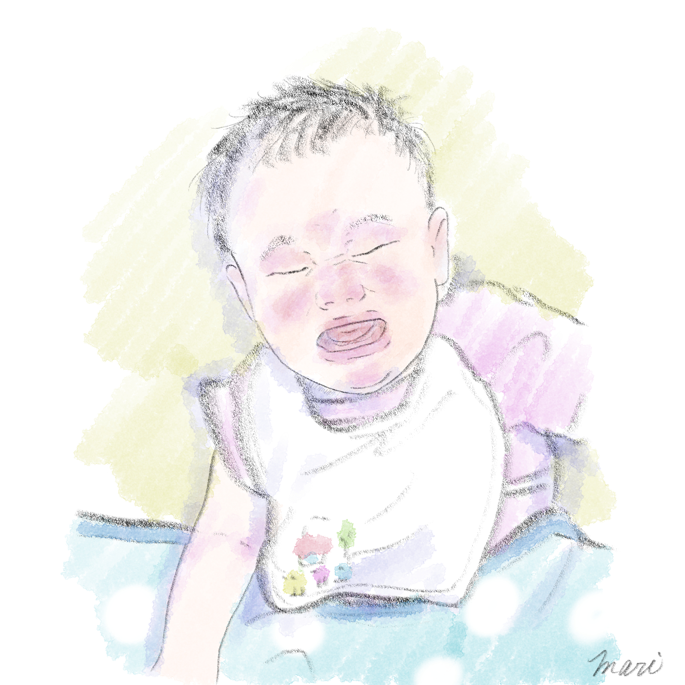Illustration Mari 赤ちゃんの泣き顔って難しい 何気ない日常をイラストに 赤ちゃん泣き顔 Babycryingface T Co Tq7wqabn32 Twitter