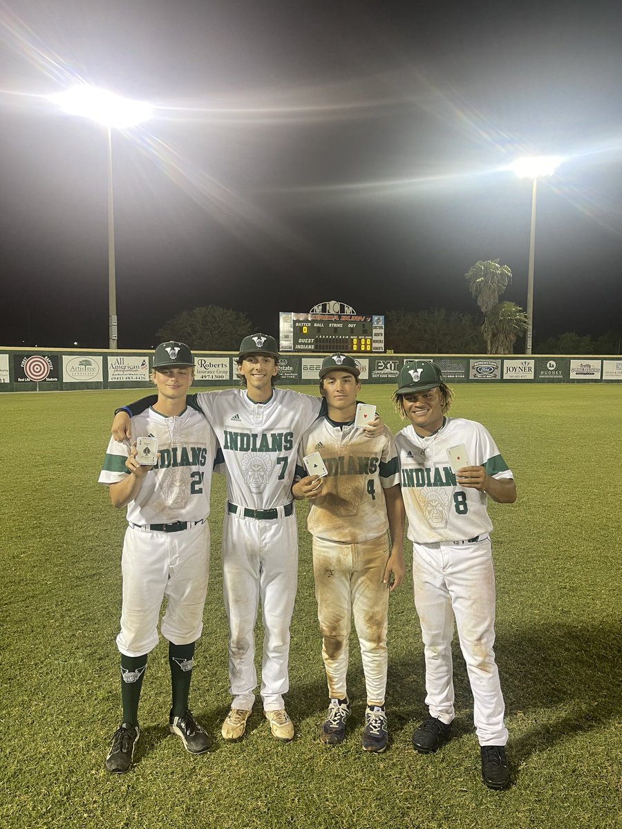 VHS__Baseball's tweet photo. Indians Win! Venice defeated Sarasota 9-4 behind our aces of the game ⚾️ https://t.co/vpaMgbQE1V