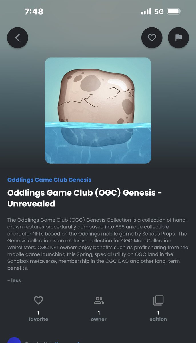Just minted OGC… can’t wait for reveal. Public sale on Thursday…Go get yours!!! #NFT #Oddlings <a href="/OddlingsNFTs/">Oddlings Game Club (OGC)</a>