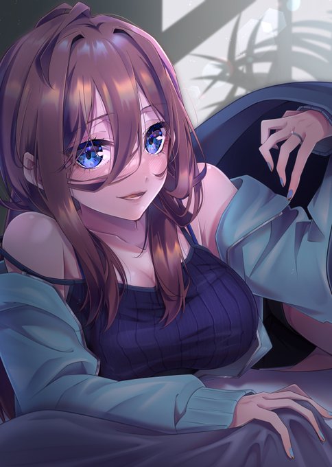 うまたろさんがTwitterに投稿した中野三玖(五等分の花嫁)のイラスト。