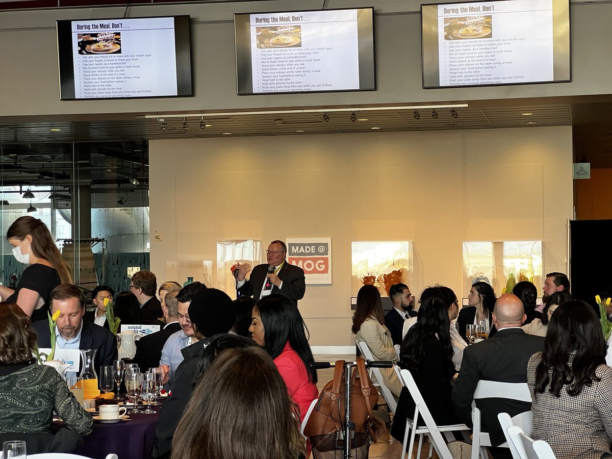 TONIGHT was our beautiful IN-PERSON #business etiquette dinner. Such a gorgeous day &amp; we had a great turn out! Huskies! Don’t miss these opportunities in the future! Thanks to all our community partners, Jim Milgard &amp; associates, as well as our invaluable table hosts! <a href="/uwtacoma/">UW Tacoma</a>