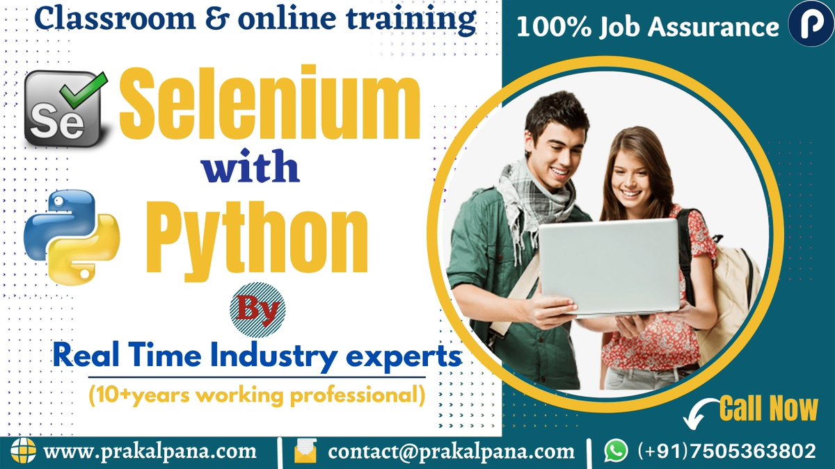 PrakalpanaT's tweet photo. Enroll now : -https://t.co/lQa9kr8nK0
👉Are you looking for the best #SeleniumwithPython Training?
👉👉Let’s get started and learn from the Real time industry experts !
🌐 Website: https://t.co/o0DSfseid2
Call us - +917505363802
#java #kotlin #flutter #Python #datascience https://t.co/vOVJOOdjrb